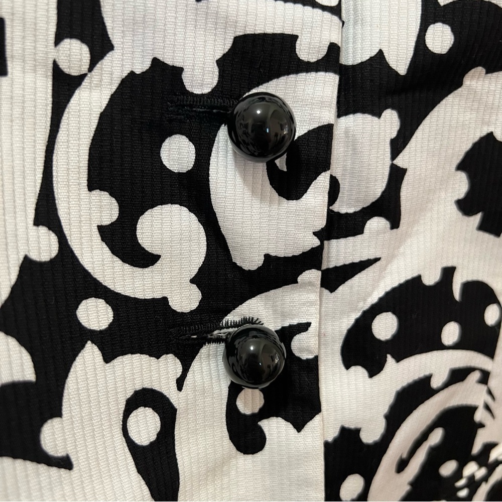 Christian Dior vintage 90’s black white Baroque Scroll Print Blazer jacket 10 - Picture 4 of 9